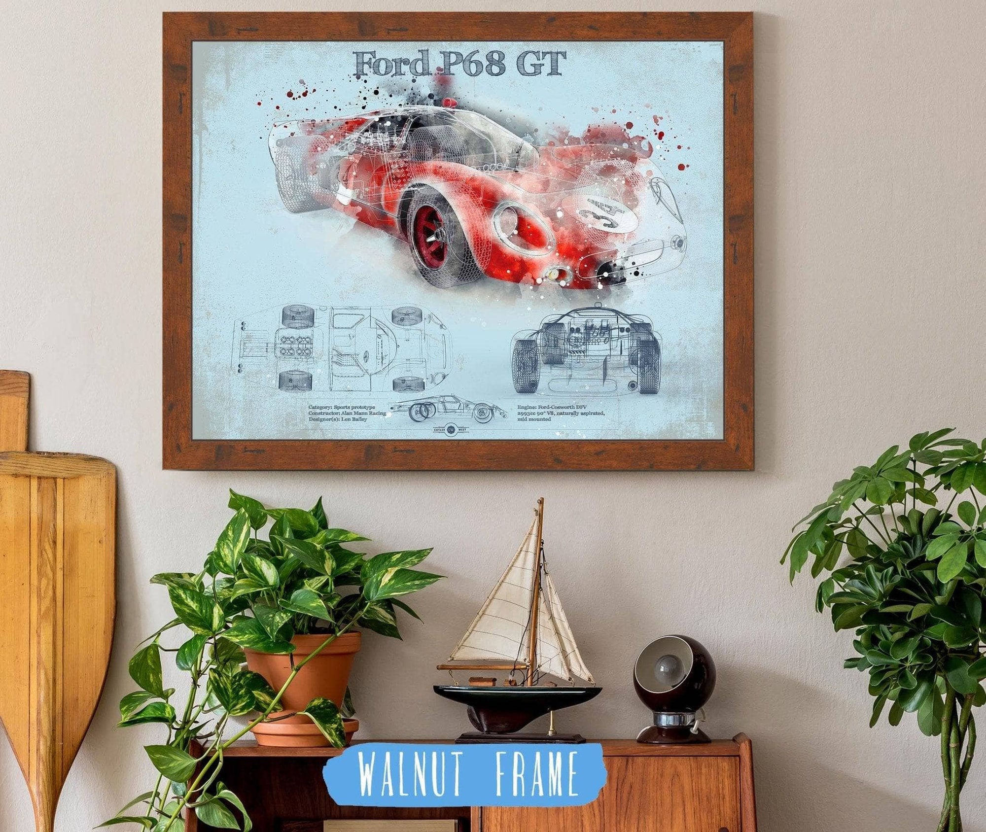 Cutler West Ford Collection Ford P68 Ford 3L GT  F3L Vintage Sports Car Print