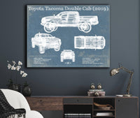 Cutler West Toyota Collection Toyota Tacoma Double Cab (2019) Vintage Blueprint Auto Print