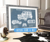 Cutler West Vehicle Collection 14" x 11" / Greyson Frame & Mat Suzuki Jimney 2019 Vintage Blueprint Auto Print 845000184_29012