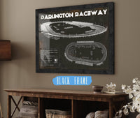 Cutler West Racetrack Collection 14" x 11" / Black Frame Darlington Raceway Blueprint NASCAR Race Track Print 745806981_54678