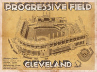 Cutler West Baseball Collection 14" x 11" / Unframed Cleveland Indians Progressive Field Vintage Baseball Print 650217038_68091
