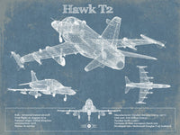 Cutler West Military Aircraft 14" x 11" / Unframed HAWK T2 Blueprint Original Military Wall Art 833110048_11540