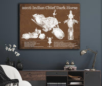 Cutler West 2016-2019 Indian Chief Dark Horse Motorcycle Patent Print