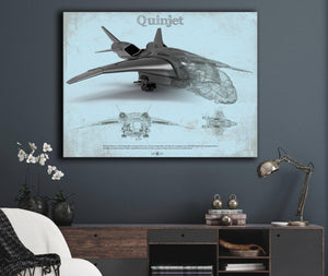 Cutler West Quinjet Avengers Vintage Blueprint Wall Art