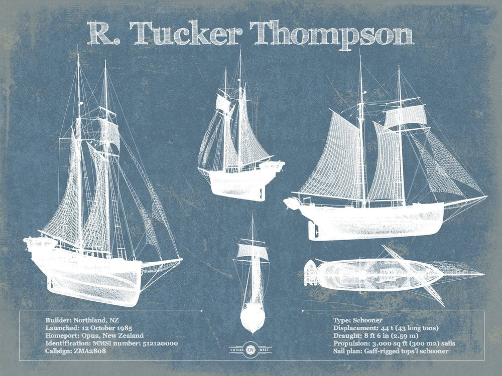 14" x 11" / Stretched Canvas Wrap Cutler West R. Tucker Thompson Blueprint Original Wall Art
