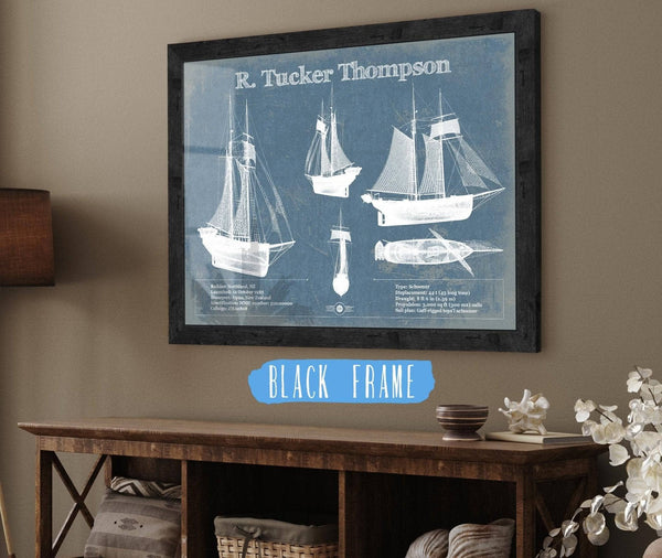 20" x 16" / Black Frame Cutler West R. Tucker Thompson Blueprint Original Wall Art