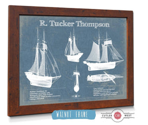 20" x 16" / Walnut Frame Cutler West R. Tucker Thompson Blueprint Original Wall Art