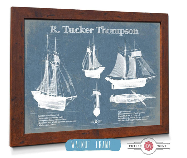 20" x 16" / Walnut Frame Cutler West R. Tucker Thompson Blueprint Original Wall Art