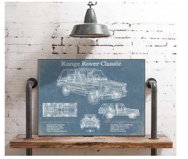 Cutler West Range Rover Classic Vintage Blueprint Auto Print
