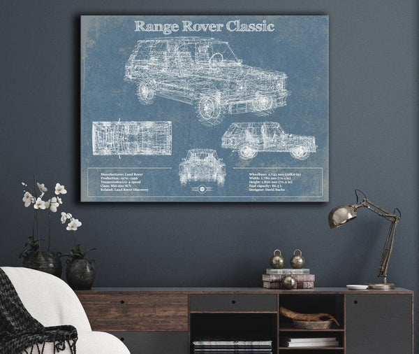 Cutler West Range Rover Classic Vintage Blueprint Auto Print