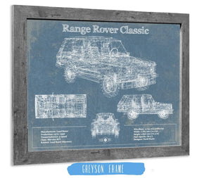 14" x 11" / Greyson Frame Cutler West Range Rover Classic Vintage Blueprint Auto Print