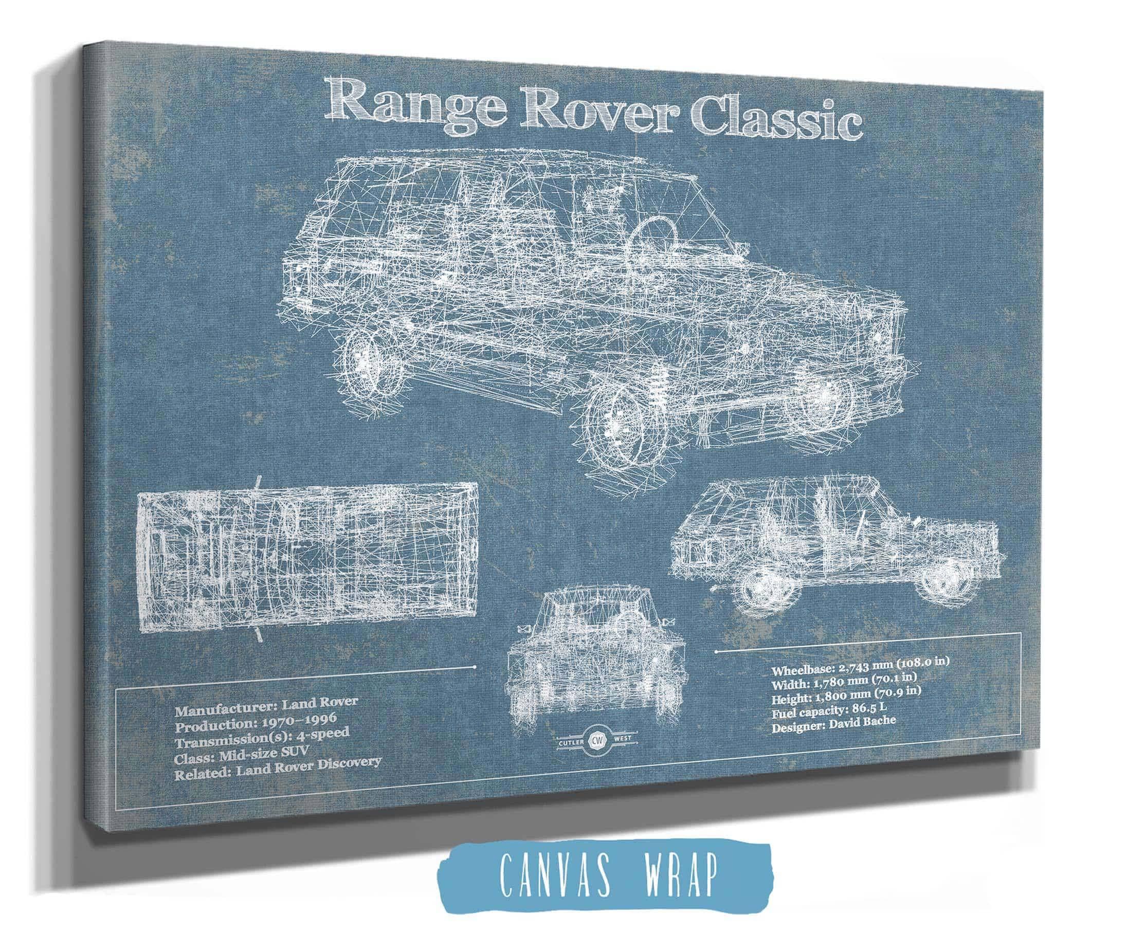Old Model Range Rover Line Drawing Range Rover Classic Vintage Blueprint | Cutler West