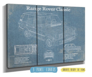 36" x 24" / 3 Panel Canvas Wrap Cutler West Range Rover Classic Vintage Blueprint Auto Print