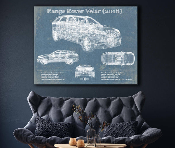 Cutler West Range Rover Velar 2018 Blueprint Vintage Auto Print