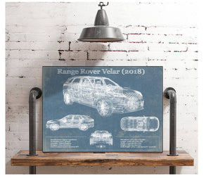 Cutler West Range Rover Velar 2018 Blueprint Vintage Auto Print