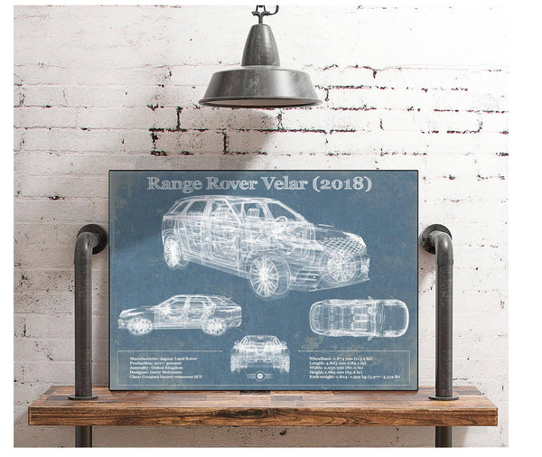Cutler West Range Rover Velar 2018 Blueprint Vintage Auto Print