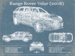 Cutler West Range Rover Velar 2018 Blueprint Vintage Auto Print