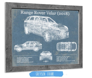 14" x 11" / Greyson Frame Cutler West Range Rover Velar 2018 Blueprint Vintage Auto Print