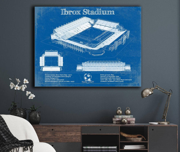Cutler West Rangers Football Club Ibrox Stadium Soccer Print