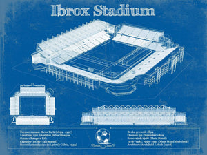 14" x 11" / Unframed Cutler West Rangers Football Club Ibrox Stadium Soccer Print