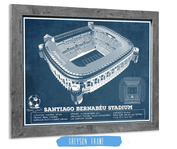 14" x 11" / Greyson Frame Cutler West Real Madrid Football Club - Santiago Bernabeu Stadium Soccer Print
