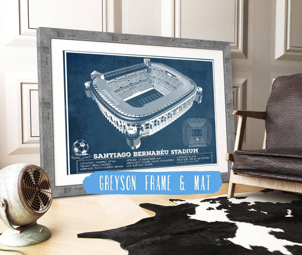 14" x 11" / Greyson Frame & Mat Cutler West Real Madrid Football Club - Santiago Bernabeu Stadium Soccer Print