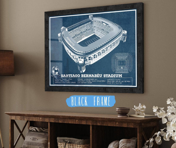 20" x 16" / Black Frame Cutler West Real Madrid Football Club - Santiago Bernabeu Stadium Soccer Print