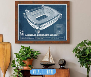 20" x 16" / Walnut Frame Cutler West Real Madrid Football Club - Santiago Bernabeu Stadium Soccer Print