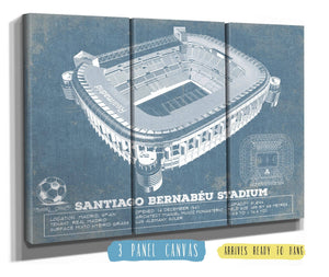 36" x 24" / 3 Panel Canvas Wrap Cutler West Real Madrid Football Club Santiago Bernabeu Stadium Soccer Print