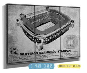 36" x 24" / 3 Panel Canvas Wrap Cutler West Real Madrid Football Club - Santiago Bernabéu Stadium Stadium Soccer Team Color Print