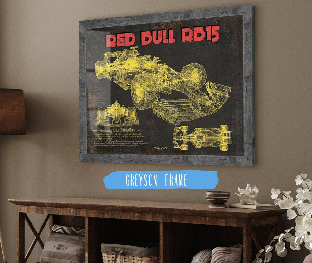 14" x 11" / Stretched Canvas Wrap Cutler West Red Bull RB15 2019 Formula One Race Car Print