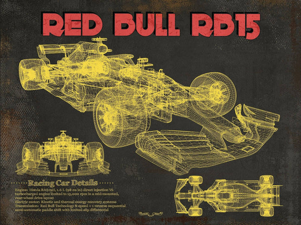 14" x 11" / Unframed Cutler West Red Bull RB15 2019 Formula One Race Car Print