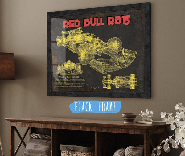 20" x 16" / Black Frame Cutler West Red Bull RB15 2019 Formula One Race Car Print