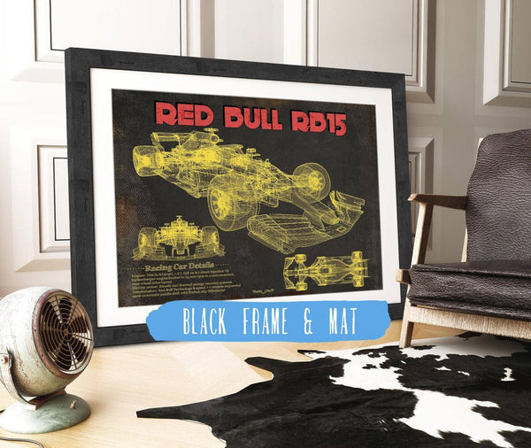 20" x 16" / Black Frame & Mat Cutler West Red Bull RB15 2019 Formula One Race Car Print