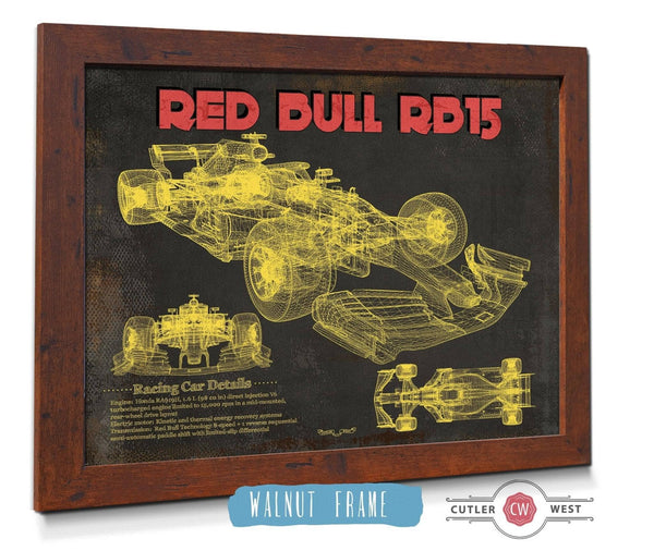 20" x 16" / Walnut Frame Cutler West Red Bull RB15 2019 Formula One Race Car Print