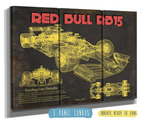 36" x 24" / 3 Panel Canvas Wrap Cutler West Red Bull RB15 2019 Formula One Race Car Print