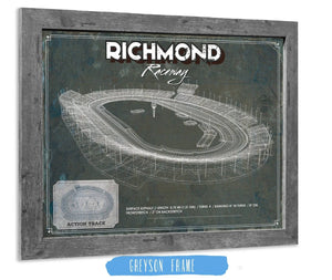 14" x 11" / Greyson Frame Cutler West Richmond Raceway NASCAR Race Track Print