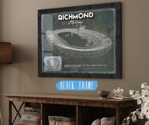 20" x 16" / Black Frame Cutler West Richmond Raceway NASCAR Race Track Print