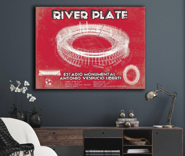 Cutler West River Plate Estadio Monumental Antonio Vespucio Liberti Team Color Blueprint Soccer Print