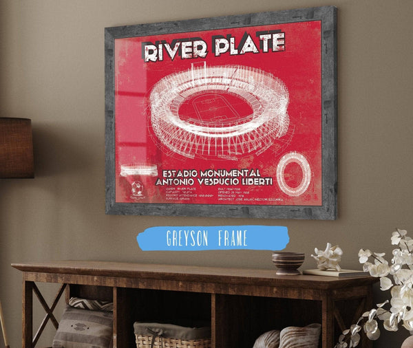Cutler West River Plate Estadio Monumental Antonio Vespucio Liberti Team Color Blueprint Soccer Print