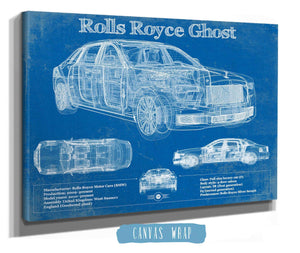 Cutler West Rolls Royce Ghost 2018 Vintage Blueprint Auto Print