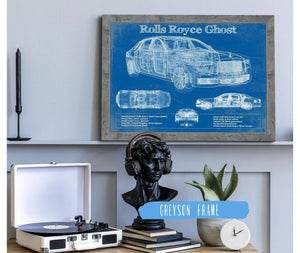Cutler West Rolls Royce Ghost 2018 Vintage Blueprint Auto Print