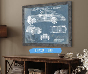 Cutler West Rolls Royce Silver Cloud Vintage Blueprint Auto Print
