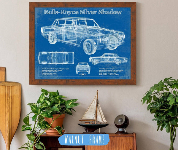 Cutler West Rolls Royce Silver Shadow Vintage Blueprint Auto Print