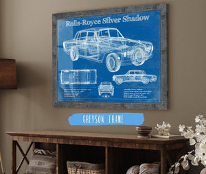Cutler West Rolls Royce Silver Shadow Vintage Blueprint Auto Print