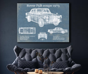 Cutler West Rover P5b Coupe 1973 Vintage Blueprint Auto Print