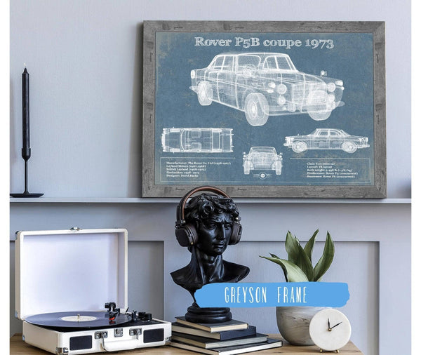 Cutler West Rover P5b Coupe 1973 Vintage Blueprint Auto Print