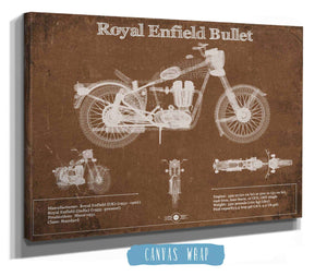 Cutler West Royal Enfield Bullet Blueprint Motorcycle Patent Print