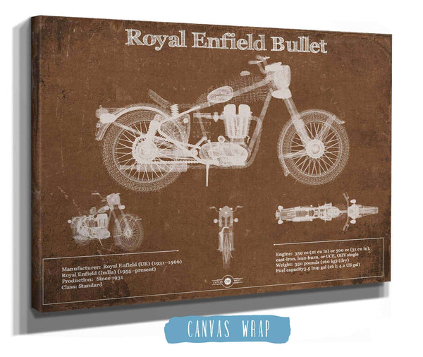 Cutler West Royal Enfield Bullet Blueprint Motorcycle Patent Print