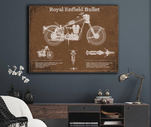 Cutler West Royal Enfield Bullet Blueprint Motorcycle Patent Print